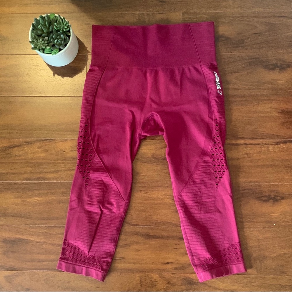 Gymshark Energy Seamless Crop Burgandy/Red
